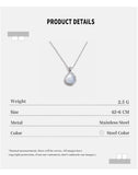 Stainless Steel Necklace Tear Drop Shell Necklace
