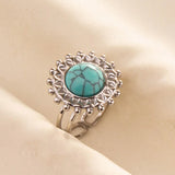 Stainless Steel Turquoise Colour Open Ring - 56 Options