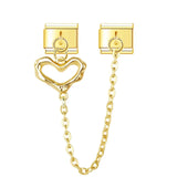 Stainless Steel Heart Chain Italian Charm - 8 Colours