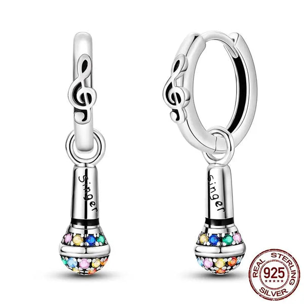 925 Sterling Silver Musical Note Earrings