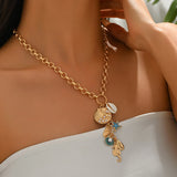 Fashion Ocean Themed Chunky Gold Coloured Necklace