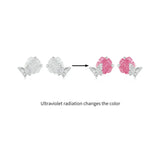 925 Sterling Silver Colour Changing Rose Stud Earrings