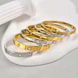 Stainless Steel Cubic Zirconia Classic CZ Bangle - 5 Options