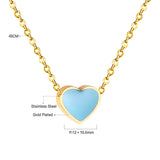 Stainless Steel Heart Shaped Pendant Necklace - 33 Options