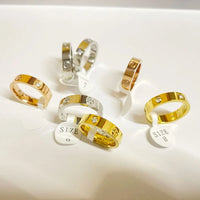 Stainless Steel Classic Cross CZ Ring - 9 Options