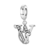 925 Sterling Silver CZ Butterfly/Letter Hanging Charm