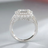 Fashion Bling Rectangle Cubic Zirconia Ring