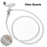 Fashion Faceted 2mm Natural Stone Bead Necklace - 31 Options