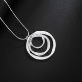 925 Sterling Silver Three Circle Necklace - 8 Lengths