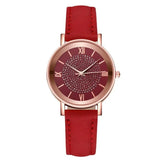 Rhinestone Detail Leather Watch - 8 Colours