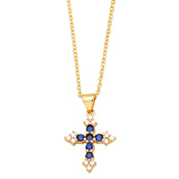 Fashion Gold Plated Crystal Cross Necklace - 6 Options
