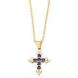 Fashion Gold Plated Crystal Cross Necklace - 6 Options