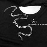 Stainless Steel Black Square Chunky Necklace