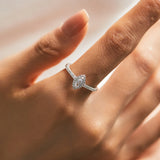 925 Silver Marquise Cut CZ Ring