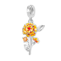 925 Sterling Silver Flower Hanging Charm - 17 Options