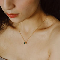 Stainless Steel Round Birthstone Pendant Necklace - 2 Colours - 12 Options