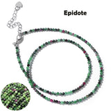 Fashion Faceted 2mm Natural Stone Bead Necklace - 31 Options