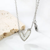 Stainless Steel Heart Shaped Pendant Necklace - 33 Options
