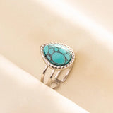 Stainless Steel Turquoise Colour Open Ring - 56 Options