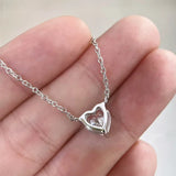 925 Sterling Silver Elegant Heart Cubic Zirconia Necklace - 2 Colours
