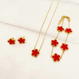 Stainless Steel Flower/Five Leaf 3 piece Set - 4 Colours