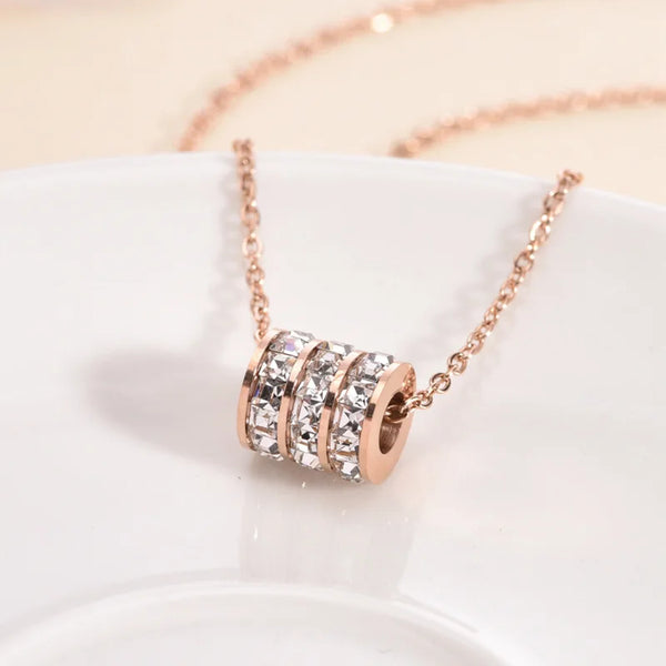 Stainless Steel Rose Gold Colour Tricyclic Necklace