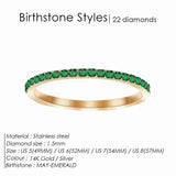Stainless Steel Birthstone Crystal Eternity Ring - 2 Options