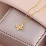 Fashion Stainless Steel Gold Colour Butterfly Pendant Necklace - 6 Options