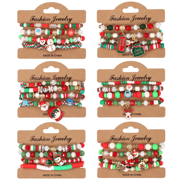 Set of 4 Christmas Bracelets - 6 options