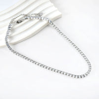 Stainless Steel Crystal Tennis Necklace - 6 Options