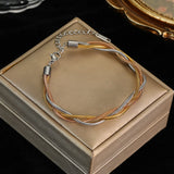 Stainless Steel Tri-colour Twisted Snake Chain Bracelet/Necklace/Set