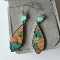 925 Sterling Silver Retro Multicoloured Drop Earrings - 2 Options