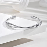 Stainless Steel Minimalist Open Cuff Bangle - 2 Colours