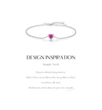 925 Sterling Silver Rose Red Zirconia Heart Bracelet - 2 Options