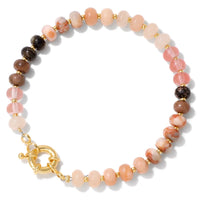 Natural Stone Rondelle Bead Bracelet - 5 Options