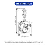 925 Sterling Silver CZ Butterfly/Letter Hanging Charm
