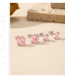 925 Sterling Silver Rose Cut Cubic Zirconia Stud Earrings - 10 Colours