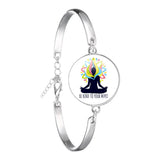 Glass 18mm Mental Health /Positivity Bracelet - 32 Options