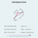 925 Sterling Silver Sakura Cut Pink Cubic Zirconia Ring