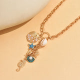 Fashion Ocean Themed Chunky Gold Coloured Necklace