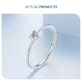 925 Sterling Silver Dainty Solitaire Heart Ring