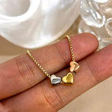 Stainless Steel Triple Heart Necklace - 3 Options