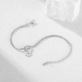 Stainless Steel Daisy Knot Double Layer Snake Chain Bracelet - 2 Options