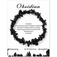 Irregular Chip Stone Bracelet With Card - 21 Options