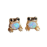 Fashion Inlaid Opal Frog/Penguin Stud Earrings - 4 Options