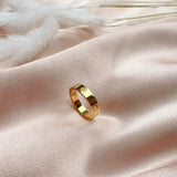Stainless Steel Cross Band Ring - 3 colours - 2 Designs