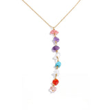 Stainless Steel Resin Chip Necklace - 2 Colours