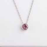 Stainless Steel Round Birthstone Pendant Necklace - 2 Colours - 12 Options