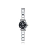 Stainless Steel White Black Round Italian Charm Watch - 2 Options