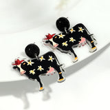 Fashion Cow Acrylic Print Earrings - 5 Options